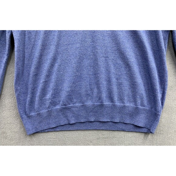 Joseph Abboud Sweater Mens Size XL Blue Merino Wool Blend V- Neck Pullover - Picture 12 of 14